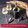 imageVacu Vin Wine Set Original  4pc Wine MustHaves to Open Serve Chill and Preserve Your Wine  Includes Double Hinged Corkscrew  Active Cooler Wine  Wine Server Crystal and Bottle Stopper4 pcs Original