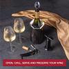 imageVacu Vin Wine Set Original  4pc Wine MustHaves to Open Serve Chill and Preserve Your Wine  Includes Double Hinged Corkscrew  Active Cooler Wine  Wine Server Crystal and Bottle Stopperstandard