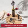 imageVacu Vin Wine Set Original  4pc Wine MustHaves to Open Serve Chill and Preserve Your Wine  Includes Double Hinged Corkscrew  Active Cooler Wine  Wine Server Crystal and Bottle Stopper5 pcs Deluxe