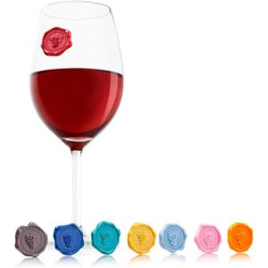 imageVacu Vin Classic Grape Glass Markers  Set of 8