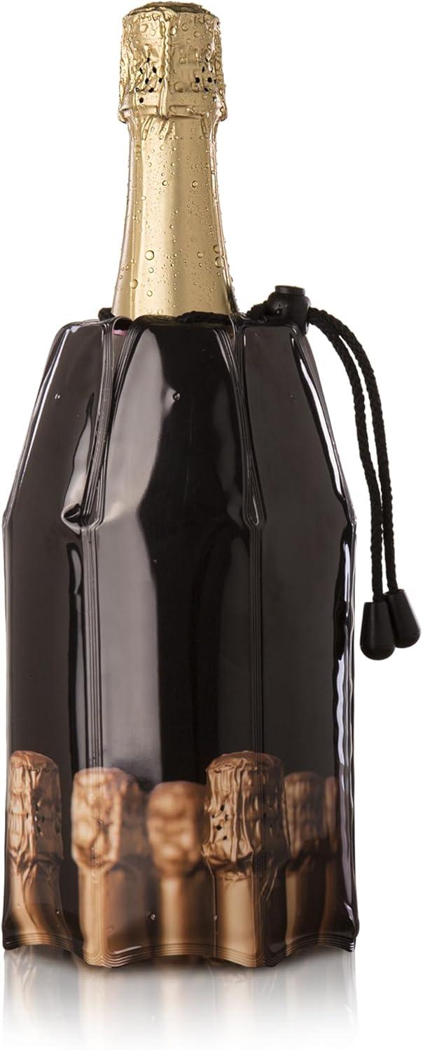 imageVacu Vin Active Cooler Champagne Chiller  Reusable Flexible Wine Bottle Cooler  Champagne Bottle Print  Champagne Cooler Sleeve For Standard Size Bottles  Insulated Champagne Bottle ChillerBottles