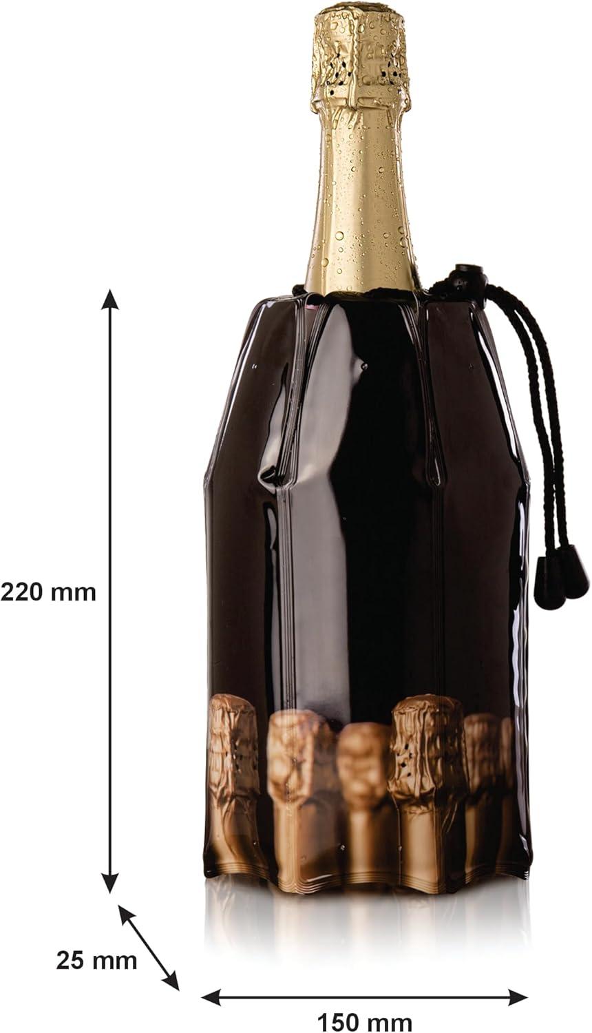 imageVacu Vin Active Cooler Champagne Chiller  Reusable Flexible Wine Bottle Cooler  Champagne Bottle Print  Champagne Cooler Sleeve For Standard Size Bottles  Insulated Champagne Bottle ChillerBottles