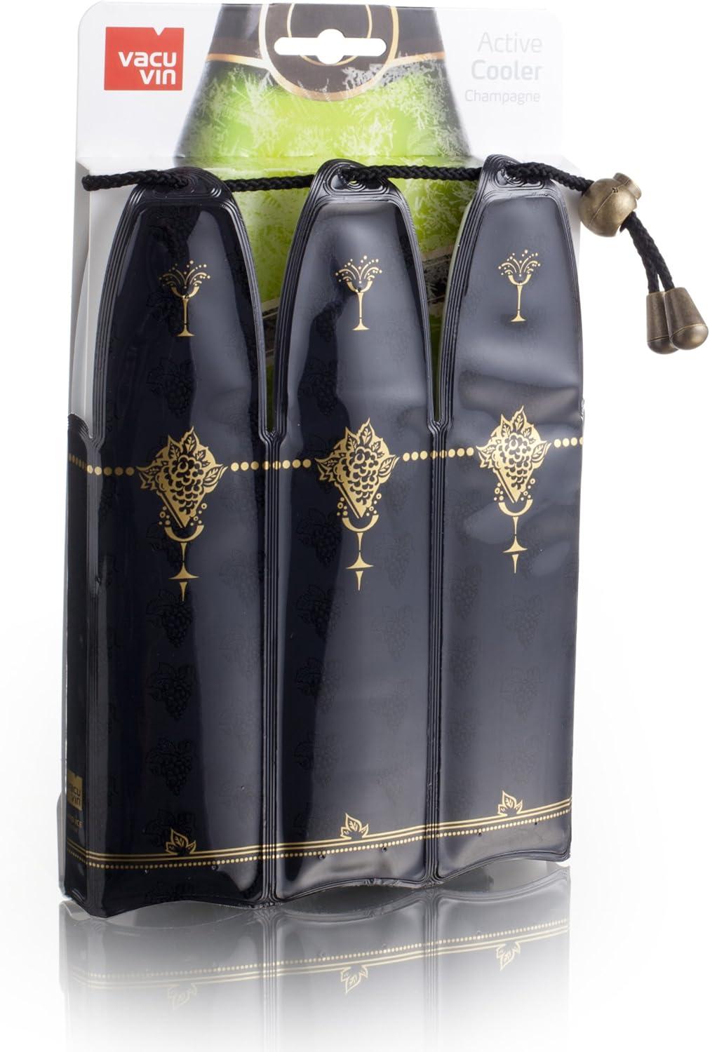 imageVacu Vin Active Cooler Champagne Chiller  Reusable Flexible Wine Bottle Cooler  Champagne Bottle Print  Champagne Cooler Sleeve For Standard Size Bottles  Insulated Champagne Bottle ChillerClassic
