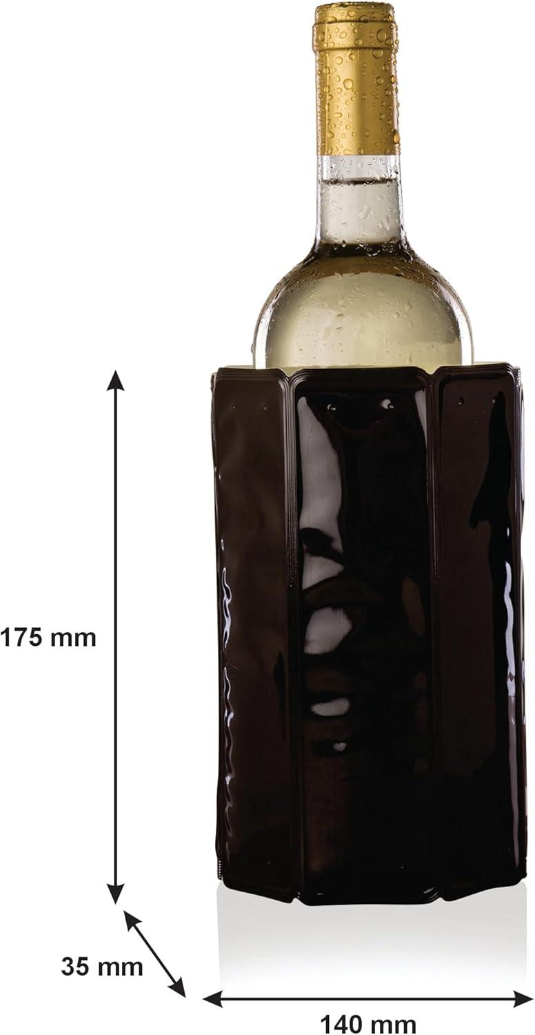 imageVacu Vin Active Cooler Wine Chiller  Reusable Flexible Wine Bottle Cooler  Black  Wine Cooler Sleeve For Standard Size Bottles  Insulated Wine Bottle Chiller to Keep Wine Cold and RefreshingBlack