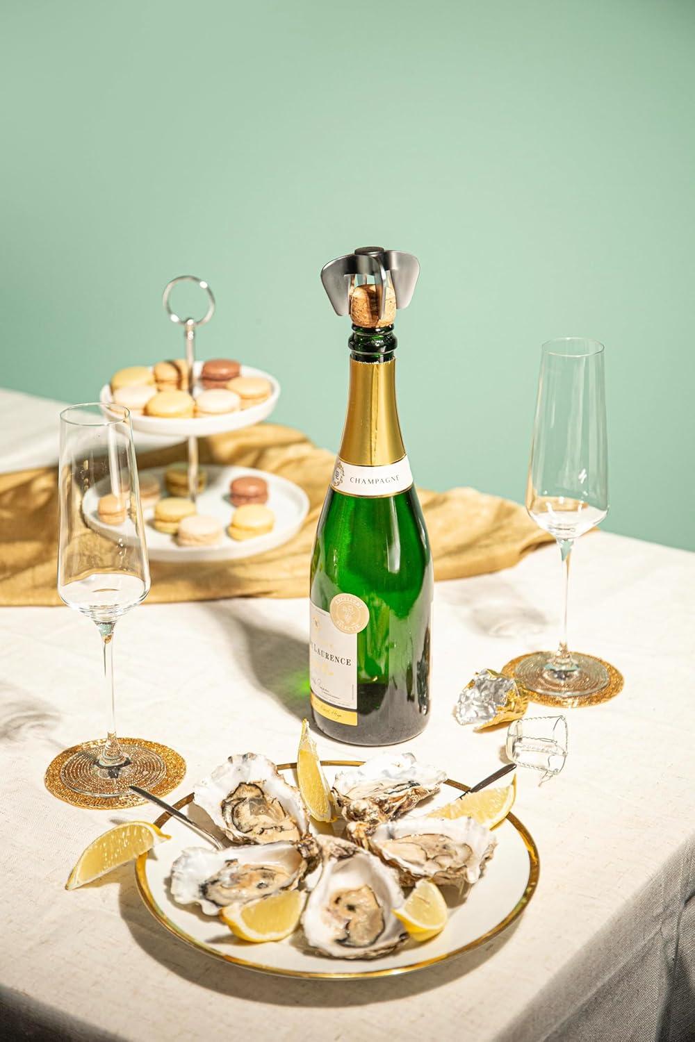 imageVacu Vin Champagne Bottle Opener Stainless SteelChampagne Opener Luxe