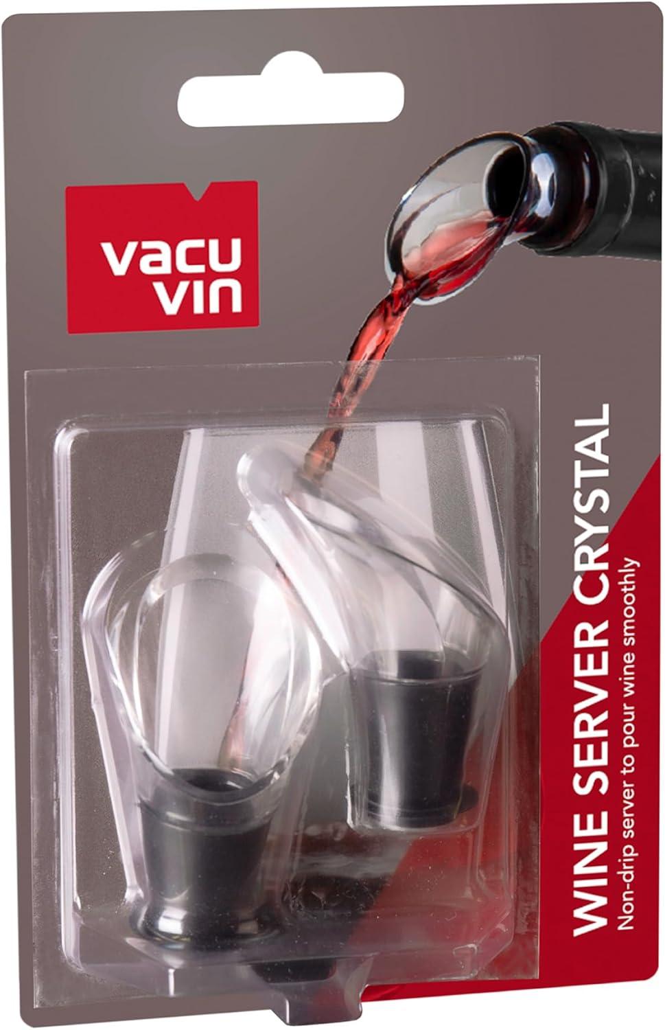 imageVacu Vin Crystal Wine Server Set of 2  Black 55 x 7 x 1 inches