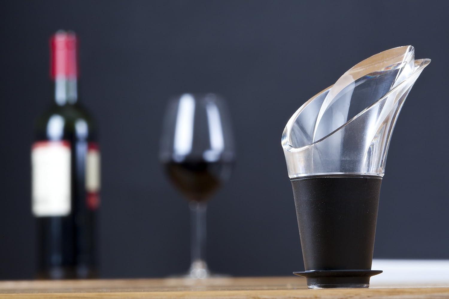 imageVacu Vin Crystal Wine Server Set of 2  Black 55 x 7 x 1 inches