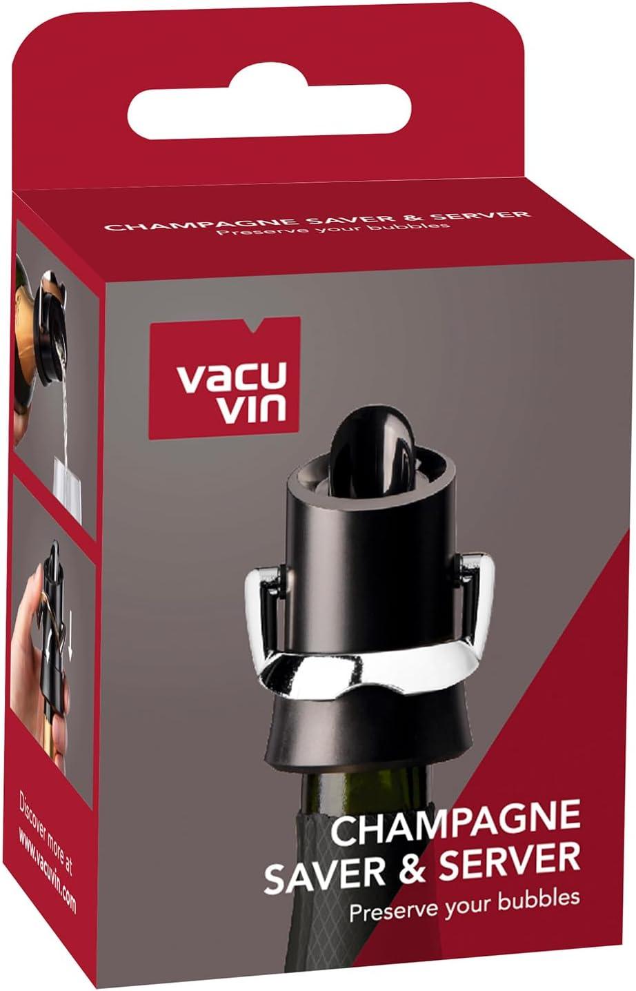 imageVacu Vin Premium Champagne Bottle Stopper ampamp Server  Preserve Bubbles for Up to a Week with Airtight Seal  Easy To Use No Spill ampamp NonDrip Pouring  Kitchen Bar Counter EssentialsBlack
