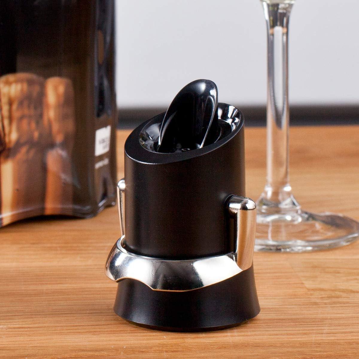 imageVacu Vin Premium Champagne Bottle Stopper ampamp Server  Preserve Bubbles for Up to a Week with Airtight Seal  Easy To Use No Spill ampamp NonDrip Pouring  Kitchen Bar Counter EssentialsBlack