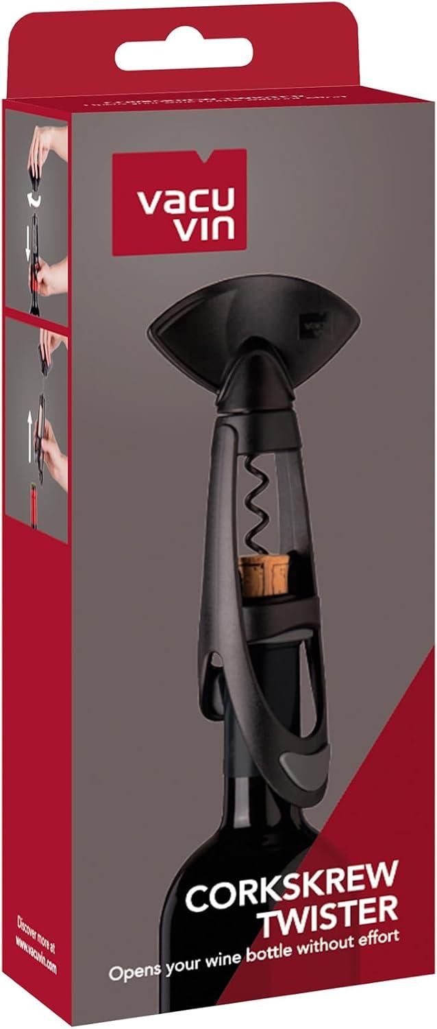 imageVacu Vin Twister Corkscrew  EasyTurn Wine Opener with Comfortable Grip  Removes Corks Smoothly in One Motion  Manual Corkscrew for Natural ampamp Synthetic Corks  Durable ampamp Ergonomic DesignTwister