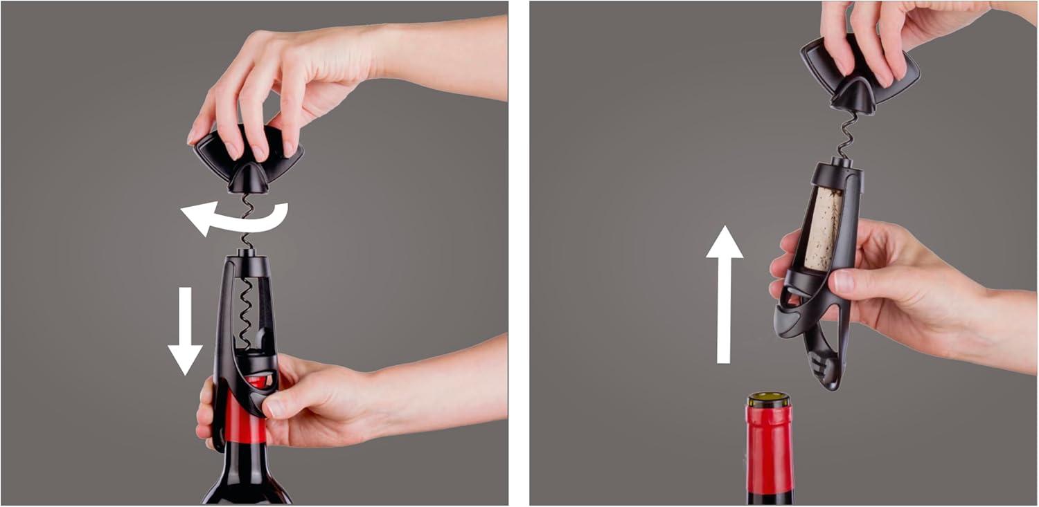 imageVacu Vin Twister Corkscrew  EasyTurn Wine Opener with Comfortable Grip  Removes Corks Smoothly in One Motion  Manual Corkscrew for Natural ampamp Synthetic Corks  Durable ampamp Ergonomic DesignTwister