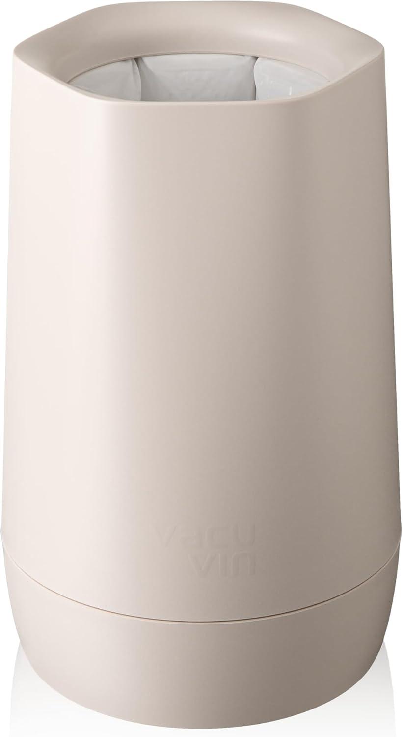 imageVacu Vin Wine Cooler Hexo  Graphite  Modern Active Wine Bottle Chiller with Removable Cooling Sleeve  Geometric Design  Reusable IceFree Cooler  Fits Standard Bottles  Tabletop Wine AccessorySand Hexo