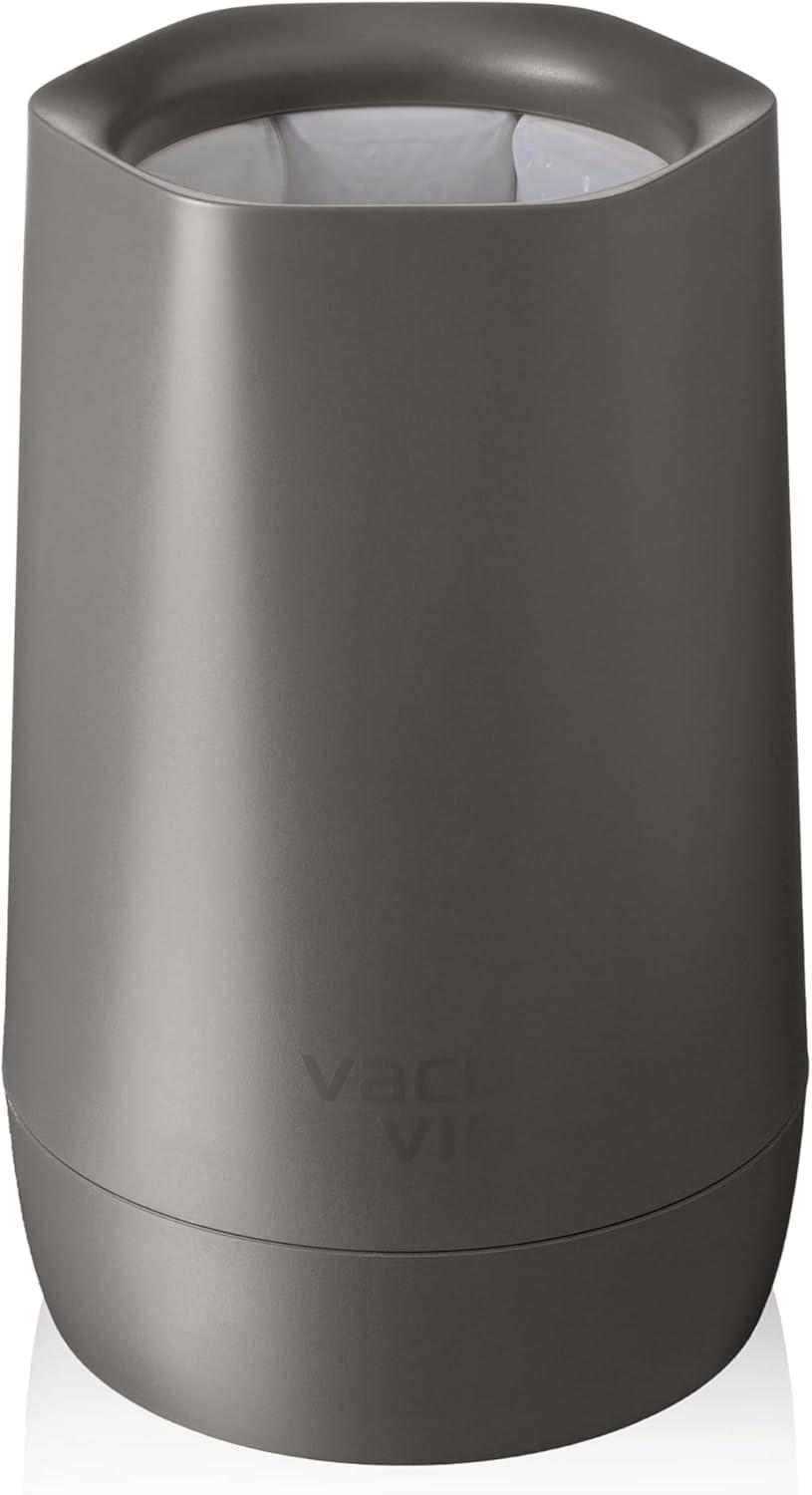 imageVacu Vin Wine Cooler Hexo  Graphite  Modern Active Wine Bottle Chiller with Removable Cooling Sleeve  Geometric Design  Reusable IceFree Cooler  Fits Standard Bottles  Tabletop Wine AccessoryGraphite Hexo
