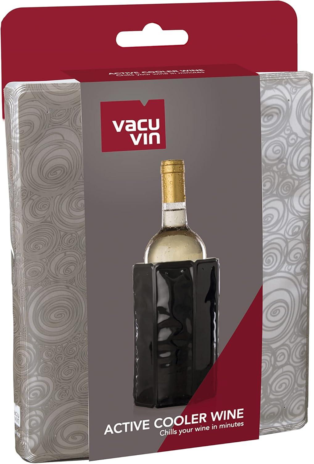 imageVacu Vin Wine Cooler Sleeve  Platinum  Flexible Rapid Wine Bottle Chiller  Reusable Ice Pack Sleeve  Elegant ampamp Portable  Fits 750ml Bottles  Keeps Wine Cold in MinutesPlatinum