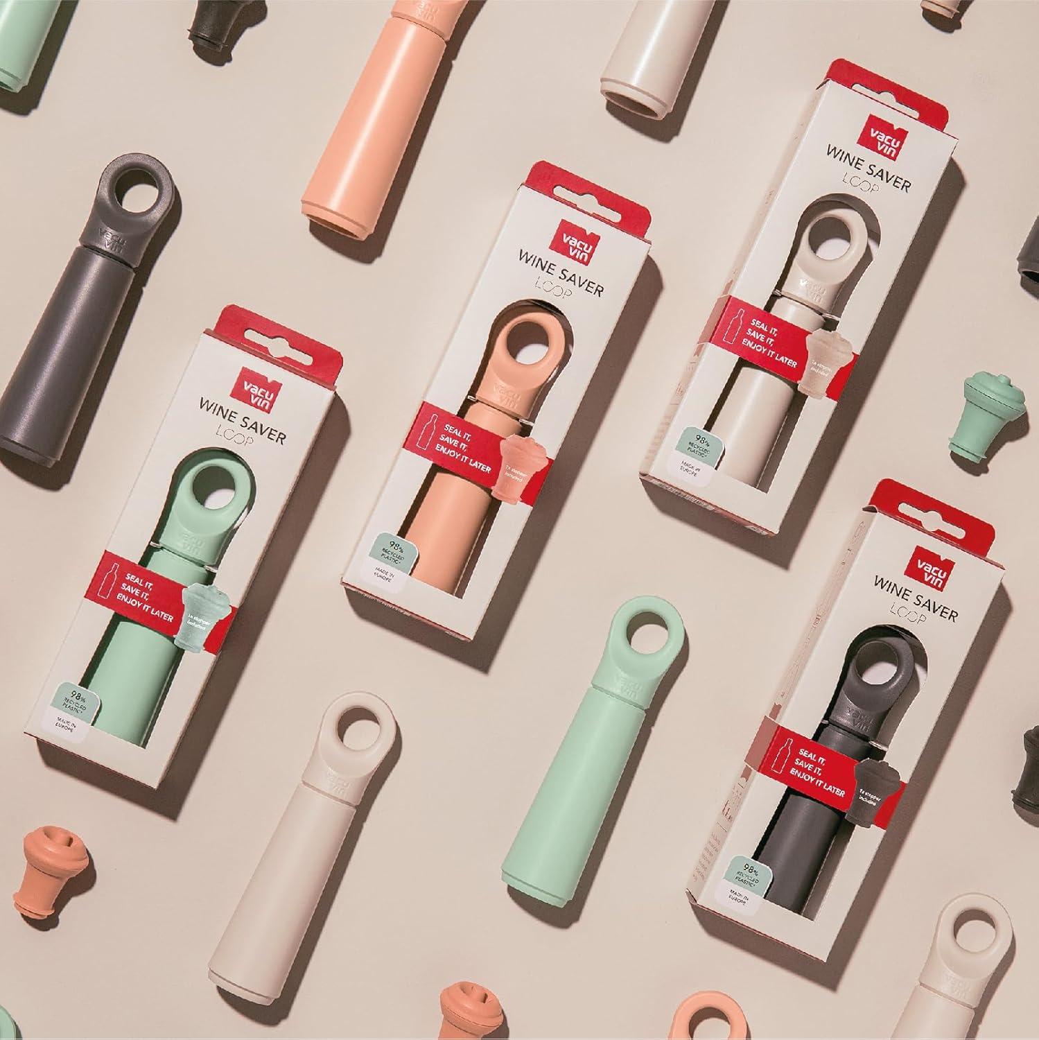 imageVacu Vin Wine Saver Vacuum Stoppers  Airtight Seal for Opened Bottles to Preserve the Freshness Up to 10 Days  Easy to Use Perfect for Every Occasion Set of 4  MulticolorSand