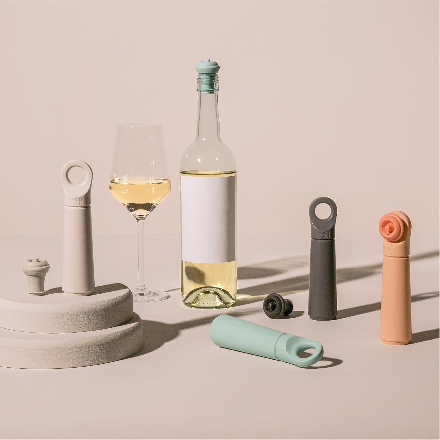 imageVacu Vin Wine Saver Vacuum Stoppers  Airtight Seal for Opened Bottles to Preserve the Freshness Up to 10 Days  Easy to Use Perfect for Every Occasion Set of 4  MulticolorTerra