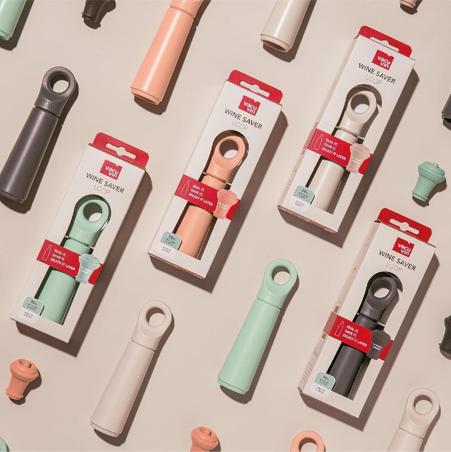 imageVacu Vin Wine Saver Vacuum Stoppers  Airtight Seal for Opened Bottles to Preserve the Freshness Up to 10 Days  Easy to Use Perfect for Every Occasion Set of 4  MulticolorGraphite