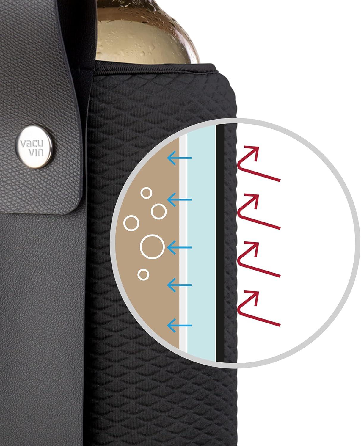 imageVacu Vin Wine ampamp Champagne Cooler Sleeve  Flexible Rapid Bottle Chiller  Reusable Ice Pack Sleeve  Artico Design  Fits Wine Champagne ampamp Sparkling Bottles  Keeps Drinks Cold OntheGo