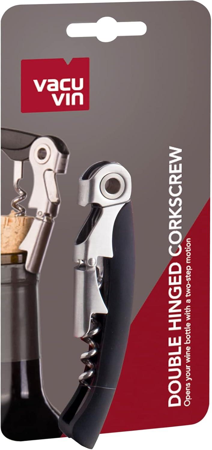 imageVacu Vin Winged Corkscrew  Classic TwoArm Wine Opener with BuiltIn Bottle Opener  Easy Cork Removal  Durable Ergonomic Wine Bottle Opener  Ideal for Home Kitchen ampamp Bar UseBlack