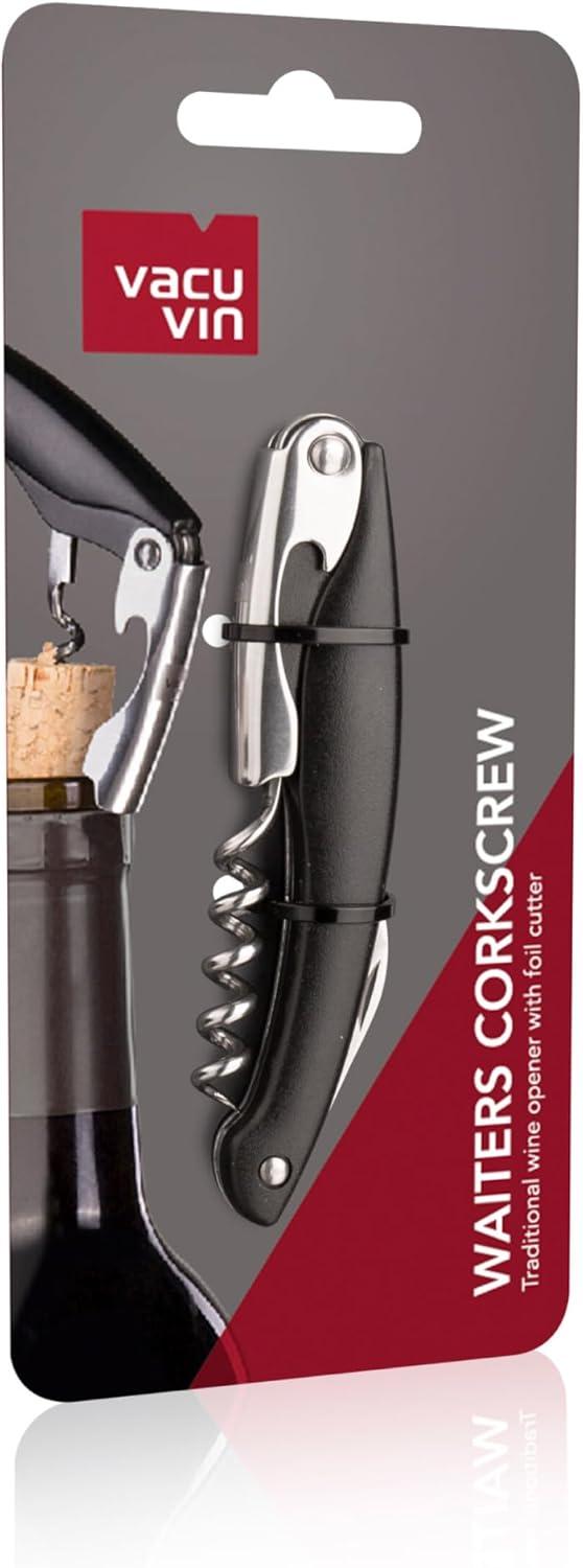 imageVacu Vin Winged Corkscrew  Classic TwoArm Wine Opener with BuiltIn Bottle Opener  Easy Cork Removal  Durable Ergonomic Wine Bottle Opener  Ideal for Home Kitchen ampamp Bar UseStainless Steel