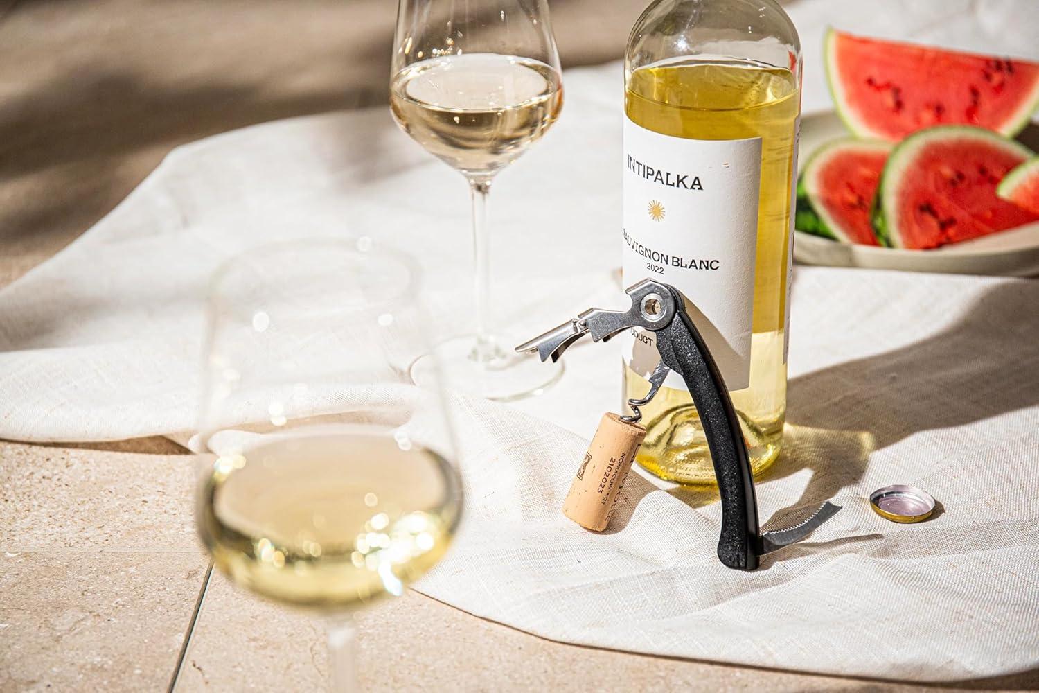 imageVacu Vin Winged Corkscrew  Classic TwoArm Wine Opener with BuiltIn Bottle Opener  Easy Cork Removal  Durable Ergonomic Wine Bottle Opener  Ideal for Home Kitchen ampamp Bar UseBlack
