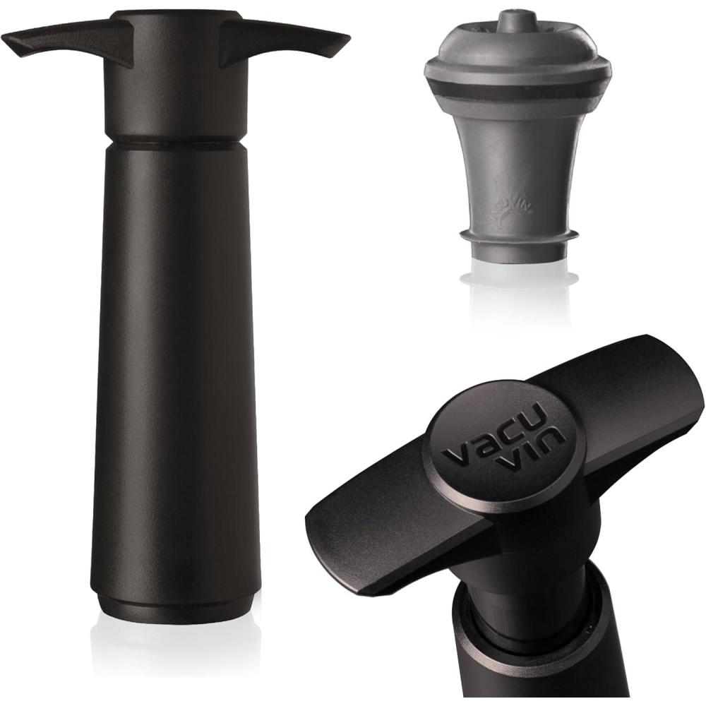 imageVacu Vin 509523 Wine Pump Count Black 1 StopperBlack 1 Stopper