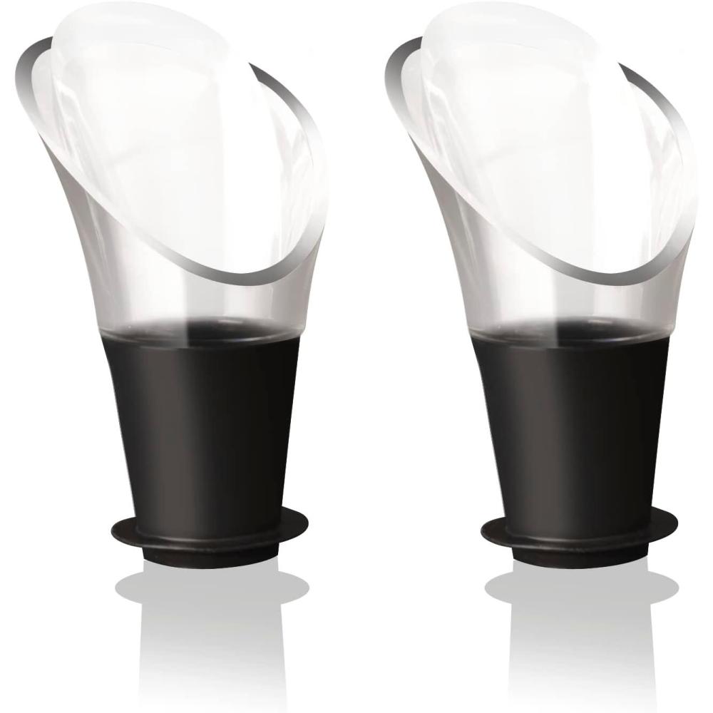 imageVacu Vin Crystal Wine Server Set of 2  Black 55 x 7 x 1 inches