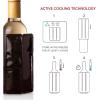 imageVacu Vin Beer Cooler Sleeve  Flexible Bottle Chiller  Active Cooling Reusable Ice Sleeve  Fits Standard Beer Bottles  Portable Drink Cooler for BBQ Travel ampamp Outdoor EventsBlack
