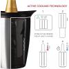imageVacu Vin Champagne Cooler  Stainless Steel Active Bottle Chiller  Includes Removable Cooling Sleeve  Keeps Champagne Cold for Hours  Stylish ampamp Reusable IceFree Tabletop Cooler