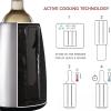 imageVacu Vin Wine Cooler Hexo  Graphite  Modern Active Wine Bottle Chiller with Removable Cooling Sleeve  Geometric Design  Reusable IceFree Cooler  Fits Standard Bottles  Tabletop Wine AccessorySilver
