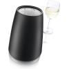 imageVacu Vin Wine Cooler Hexo  Graphite  Modern Active Wine Bottle Chiller with Removable Cooling Sleeve  Geometric Design  Reusable IceFree Cooler  Fits Standard Bottles  Tabletop Wine AccessoryBlack Elegant
