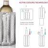 imageVacu Vin Wine Cooler Sleeve  Platinum  Flexible Rapid Wine Bottle Chiller  Reusable Ice Pack Sleeve  Elegant ampamp Portable  Fits 750ml Bottles  Keeps Wine Cold in MinutesSilver  Set of 2