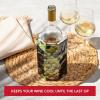 imageVacu Vin Wine Cooler Sleeve  Platinum  Flexible Rapid Wine Bottle Chiller  Reusable Ice Pack Sleeve  Elegant ampamp Portable  Fits 750ml Bottles  Keeps Wine Cold in MinutesGrapes