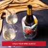 imageVacu Vin Wine Cooler Sleeve  Platinum  Flexible Rapid Wine Bottle Chiller  Reusable Ice Pack Sleeve  Elegant ampamp Portable  Fits 750ml Bottles  Keeps Wine Cold in MinutesFloral