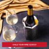 imageVacu Vin Wine Cooler Sleeve  Platinum  Flexible Rapid Wine Bottle Chiller  Reusable Ice Pack Sleeve  Elegant ampamp Portable  Fits 750ml Bottles  Keeps Wine Cold in MinutesRoyal Gold