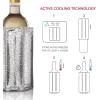 imageVacu Vin Wine Cooler Sleeve  Platinum  Flexible Rapid Wine Bottle Chiller  Reusable Ice Pack Sleeve  Elegant ampamp Portable  Fits 750ml Bottles  Keeps Wine Cold in MinutesSilver