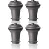 imageVacu Vin Wine Saver Vacuum Stoppers  Set of 2  Gray  Airtight Seal for Opened Bottles to Preserve Freshness Up to 10 Days  Food Grade Rubber  Easy to Use Perfect for Every OccasionGray