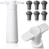 imageVacu Vin Wine Saver Vacuum Stoppers  Set of 2  Gray  Airtight Seal for Opened Bottles to Preserve Freshness Up to 10 Days  Food Grade Rubber  Easy to Use Perfect for Every OccasionWhite