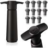 imageVacu Vin Wine Saver Vacuum Stoppers  Set of 2  Gray  Airtight Seal for Opened Bottles to Preserve Freshness Up to 10 Days  Food Grade Rubber  Easy to Use Perfect for Every OccasionBlack