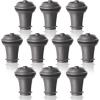 imageVacu Vin Wine Saver Vacuum Stoppers  Set of 2  Gray  Airtight Seal for Opened Bottles to Preserve Freshness Up to 10 Days  Food Grade Rubber  Easy to Use Perfect for Every OccasionBlack