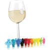 imageVacu Vin Glass Markers Party People Set  12 Unique Colorful Drink Identifiers  SuctionBased Wine Glass Charms for Parties and Events  Fun ampamp Reusable Drink Markers
