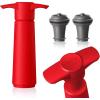 imageVacu Vin Original Wine Saver with 2 Vacuum Stoppers  White Wine Preserver Pump for Bottles  Airtight Seal Keeps Wine Fresh  Manual Air Remover  Reusable Bottle Stoppers IncludedRed