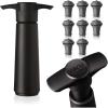imageVacu Vin Wine Saver Vacuum Stoppers  Set of 2  Gray  Airtight Seal for Opened Bottles to Preserve Freshness Up to 10 Days  Food Grade Rubber  Easy to Use Perfect for Every OccasionBlack
