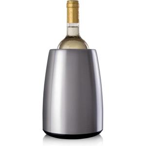 imageVacu Vin Active Cooler Wine Elegant  Reusable Wine Bottle Cooler  Stainless Steel  Wine Cooler Sleeve For Standard Size Bottles  Insulated Wine Bottle Chiller to Keep Wine ColdStainless Steel Elegant