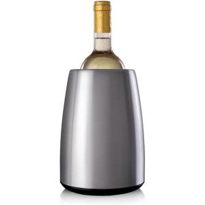 imageVacu Vin Wine Cooler Hexo  Graphite  Modern Active Wine Bottle Chiller with Removable Cooling Sleeve  Geometric Design  Reusable IceFree Cooler  Fits Standard Bottles  Tabletop Wine AccessorySilver