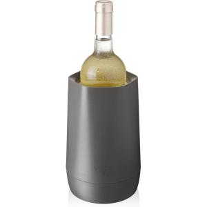 imageVacu Vin Wine Cooler Hexo  Graphite  Modern Active Wine Bottle Chiller with Removable Cooling Sleeve  Geometric Design  Reusable IceFree Cooler  Fits Standard Bottles  Tabletop Wine AccessoryGraphite Hexo