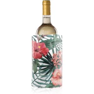 imageVacu Vin Wine Cooler Sleeve  Platinum  Flexible Rapid Wine Bottle Chiller  Reusable Ice Pack Sleeve  Elegant ampamp Portable  Fits 750ml Bottles  Keeps Wine Cold in MinutesFloral