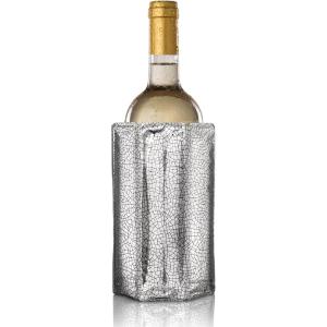 imageVacu Vin Wine Cooler Sleeve  Platinum  Flexible Rapid Wine Bottle Chiller  Reusable Ice Pack Sleeve  Elegant ampamp Portable  Fits 750ml Bottles  Keeps Wine Cold in MinutesSilver