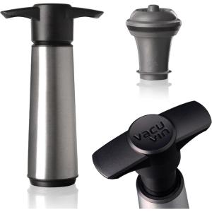 imageVacu Vin Wine Saver Pump with 1 Vacuum Stopper  Stainless Steel Airtight Seal for Preserving Freshness Up to 10 Days  Reusable Leakproof and Easy to Use for Opened BottlesSaver