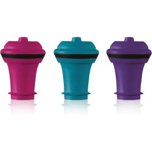 imageVacu Vin Wine Saver Vacuum Stoppers  Set of 3  Multicolor  Airtight Seal to Keep Wine Fresh Up to a Week  Compatible with Vacu Vin Wine Saver Pump  Reusable ampamp Dishwasher Safe3 Stopper Set